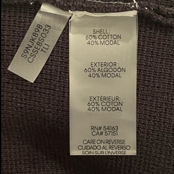 Calvin Klein Striped Open Front Cardigan Sweater Size Medium - Picture 6 of 7